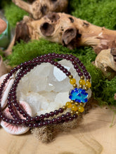 Load image into Gallery viewer, Garnet with Lotus Bracelet
