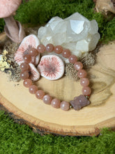 Load image into Gallery viewer, Peach Moonstone Bear Bracelet

