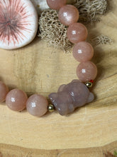 Load image into Gallery viewer, Peach Moonstone Bear Bracelet

