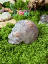 Load image into Gallery viewer, Flower Agate and Amethyst Skull
