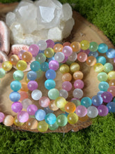 Load image into Gallery viewer, Rainbow Selenite Bracelet (Dyed)
