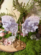 Load image into Gallery viewer, Flower Agate Amethyst Butterfly Wings with Stand

