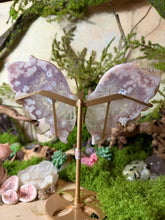 Load image into Gallery viewer, Flower Agate Amethyst Butterfly Wings with Stand
