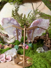 Load image into Gallery viewer, Flower Agate Amethyst Butterfly Wings with Stand
